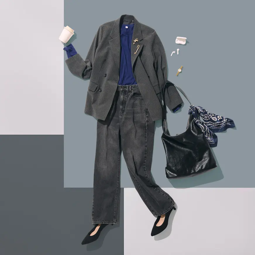GU深灰色系列穿搭示意圖