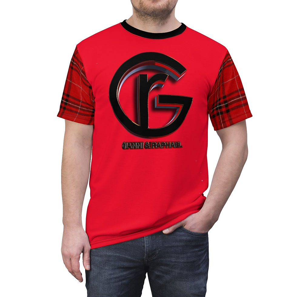 Thumbnail: G&R (Red Plad)Unisex Cut & Sew Tee (AOP)