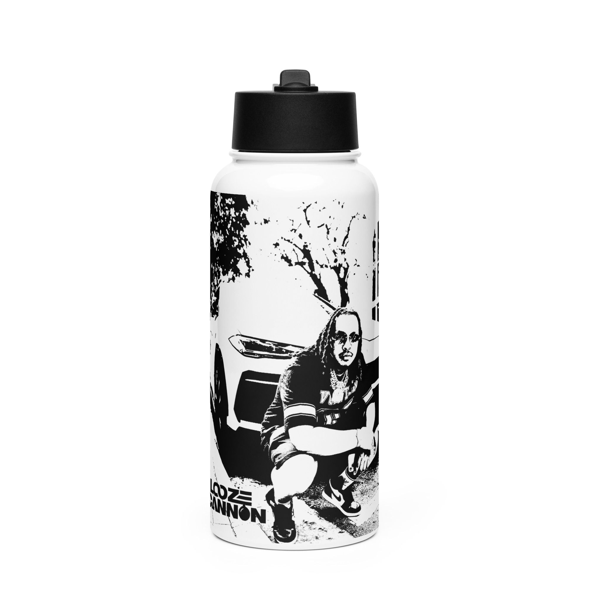 Looze Cannon Stainless steel water bottle with a straw lid