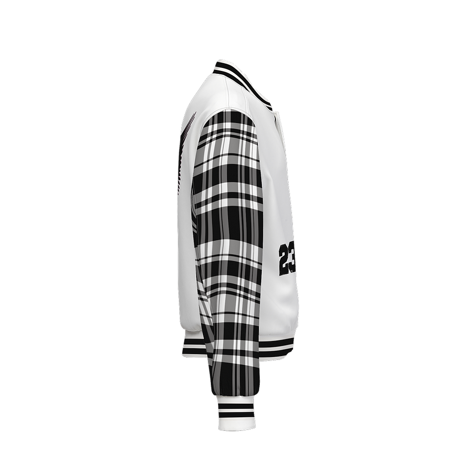 Thumbnail: TJC(23Blk/Wht) Men's Double Layered Bomber Sports Jacket-Techno Scuba Knit