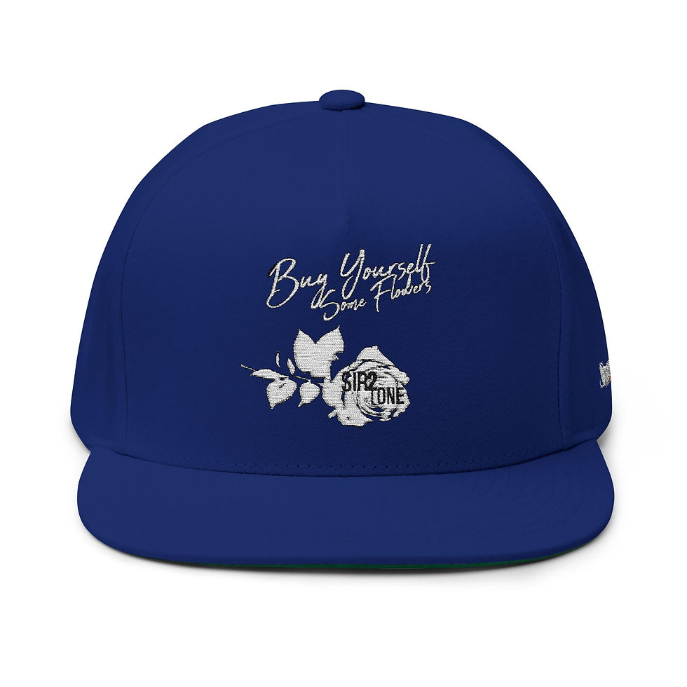 Thumbnail:  Sir2Tone Flat Bill Cap - Wear Your Words, Embroidered Hat 