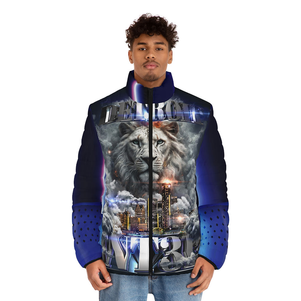 Lions (Beau'Bein) Men's Puffer Jacket (AOP)