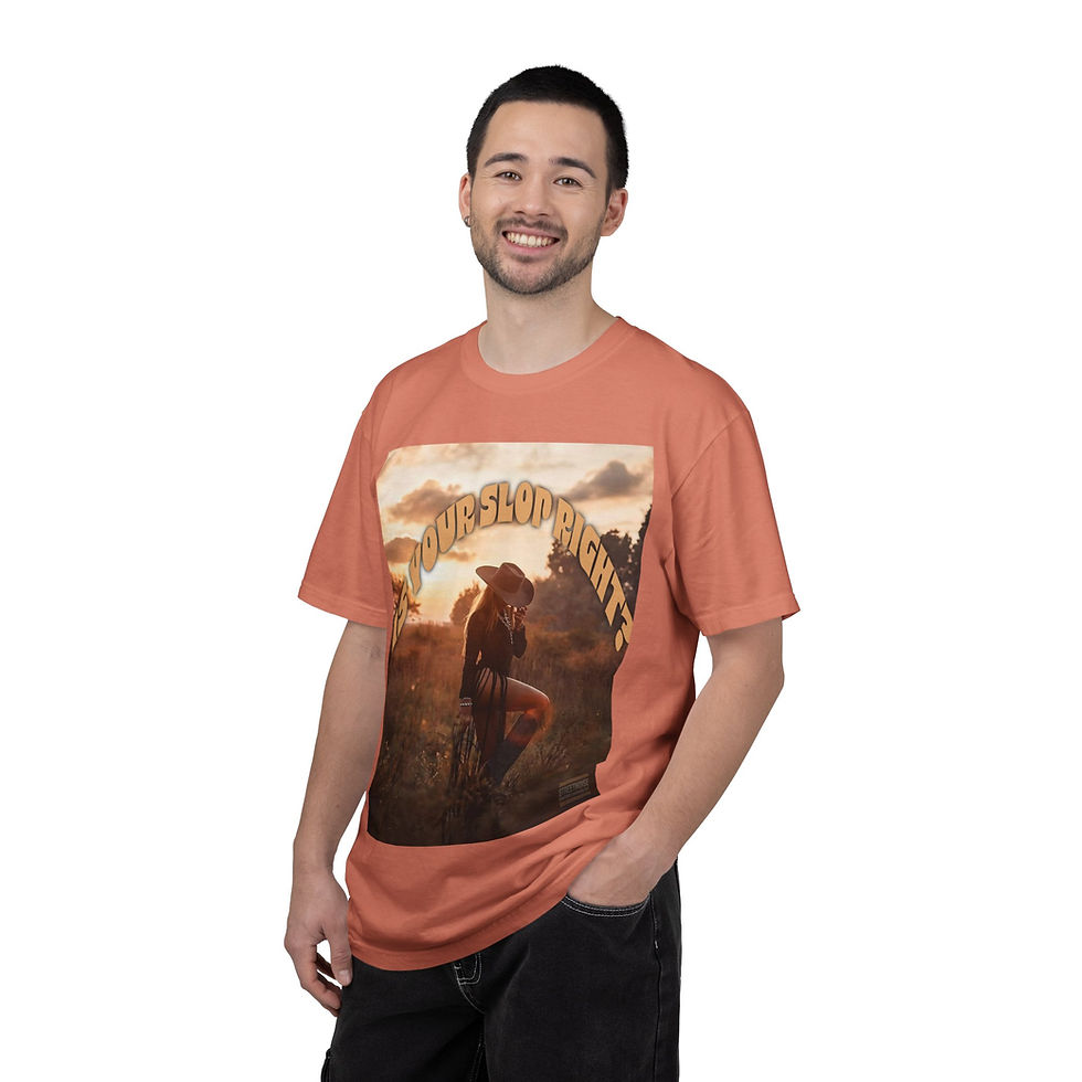 Thumbnail: Vintage Sunset Photo T-Shirt — "Is Your Slop Right?" Graphic