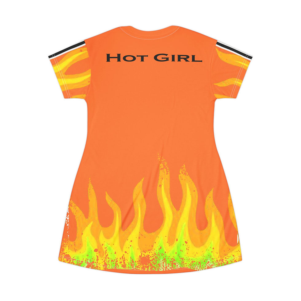 Thumbnail: Flame Print T-Shirt Dress | Hot Girl Vibe, Perfect for Summer 