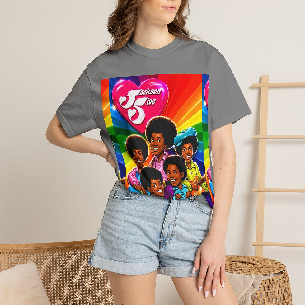 Thumbnail: J5 Throwback T-Shirt — Bold Red Stripe Graphic Tee