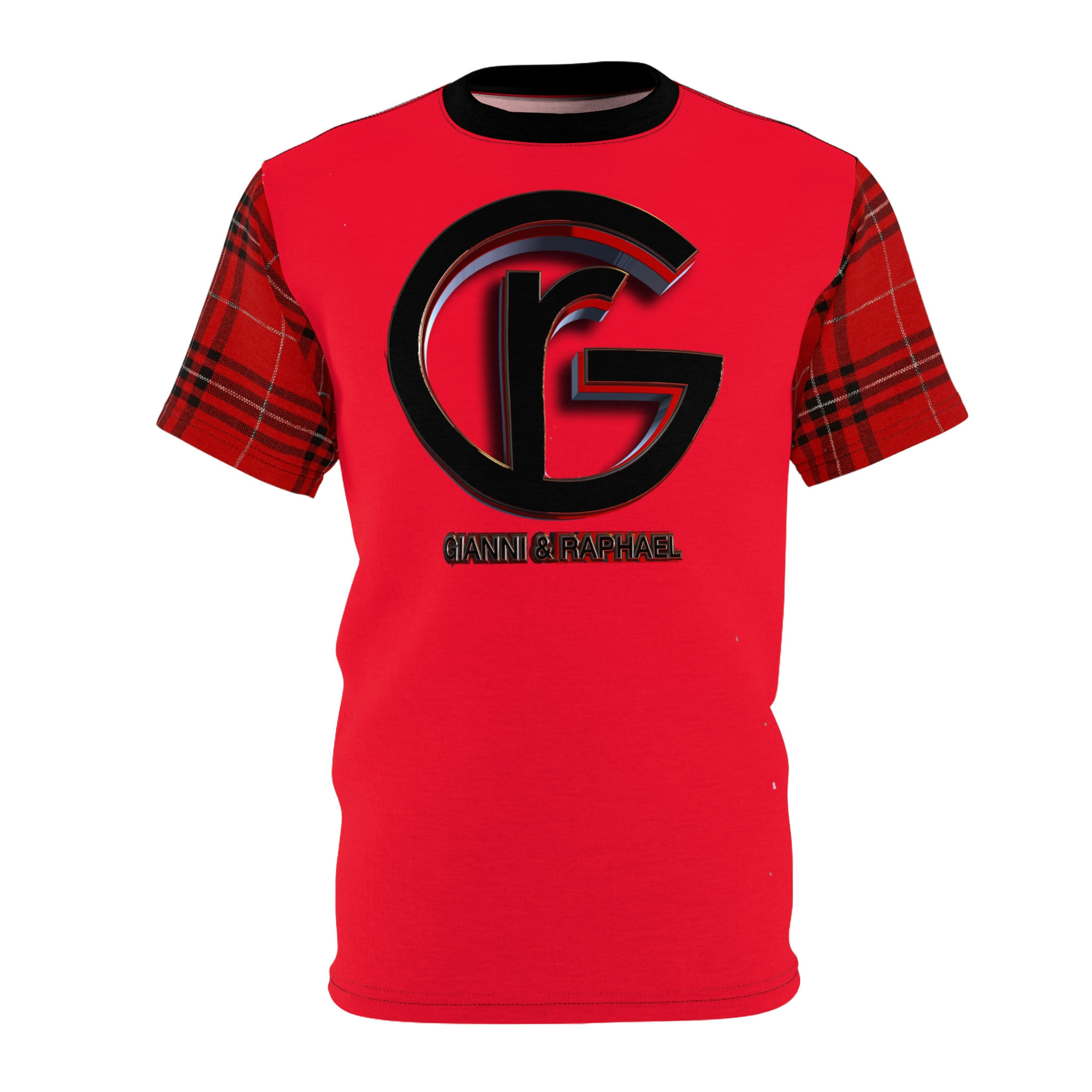 G&R (Red Plad)Unisex Cut & Sew Tee (AOP)