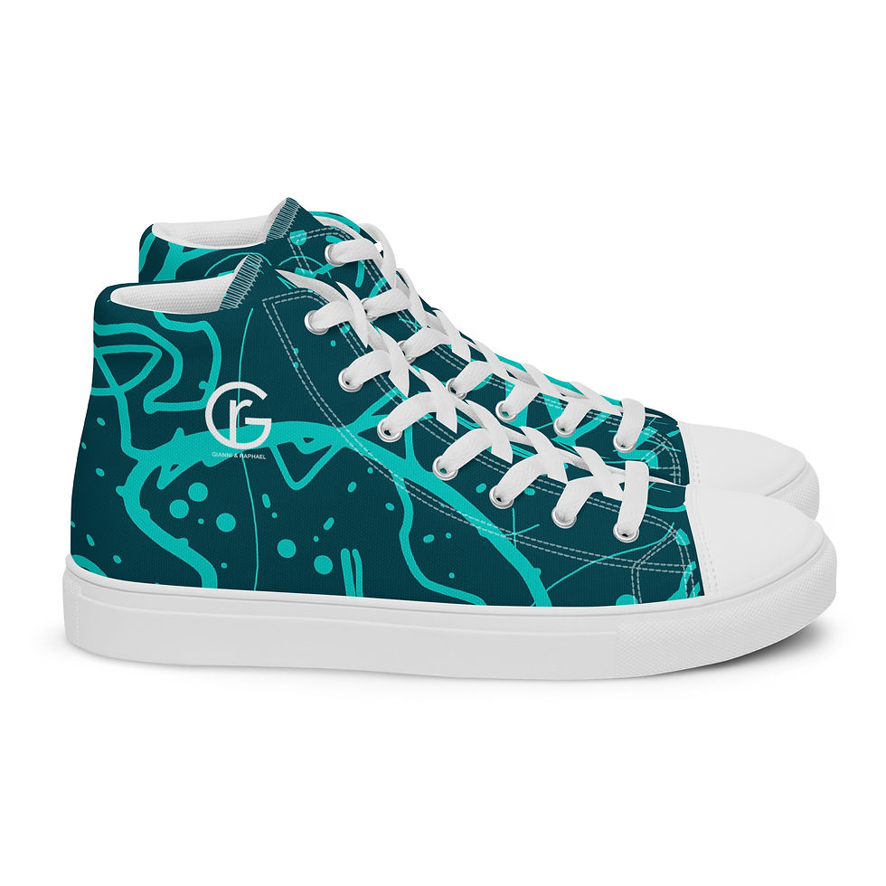 Thumbnail: G&R (Crazy Print T/G) Men’s high top canvas shoes
