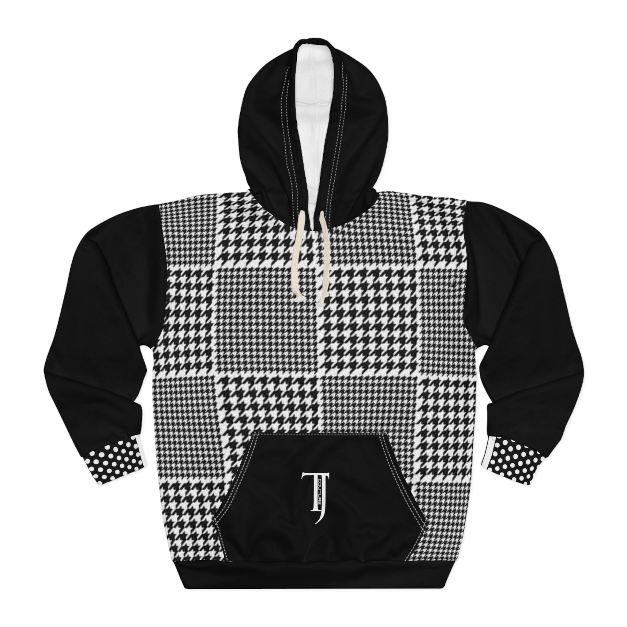 Trinity Jordan Couture (Check A Dot   Blk)  AOP Unisex Pullover Hoodie