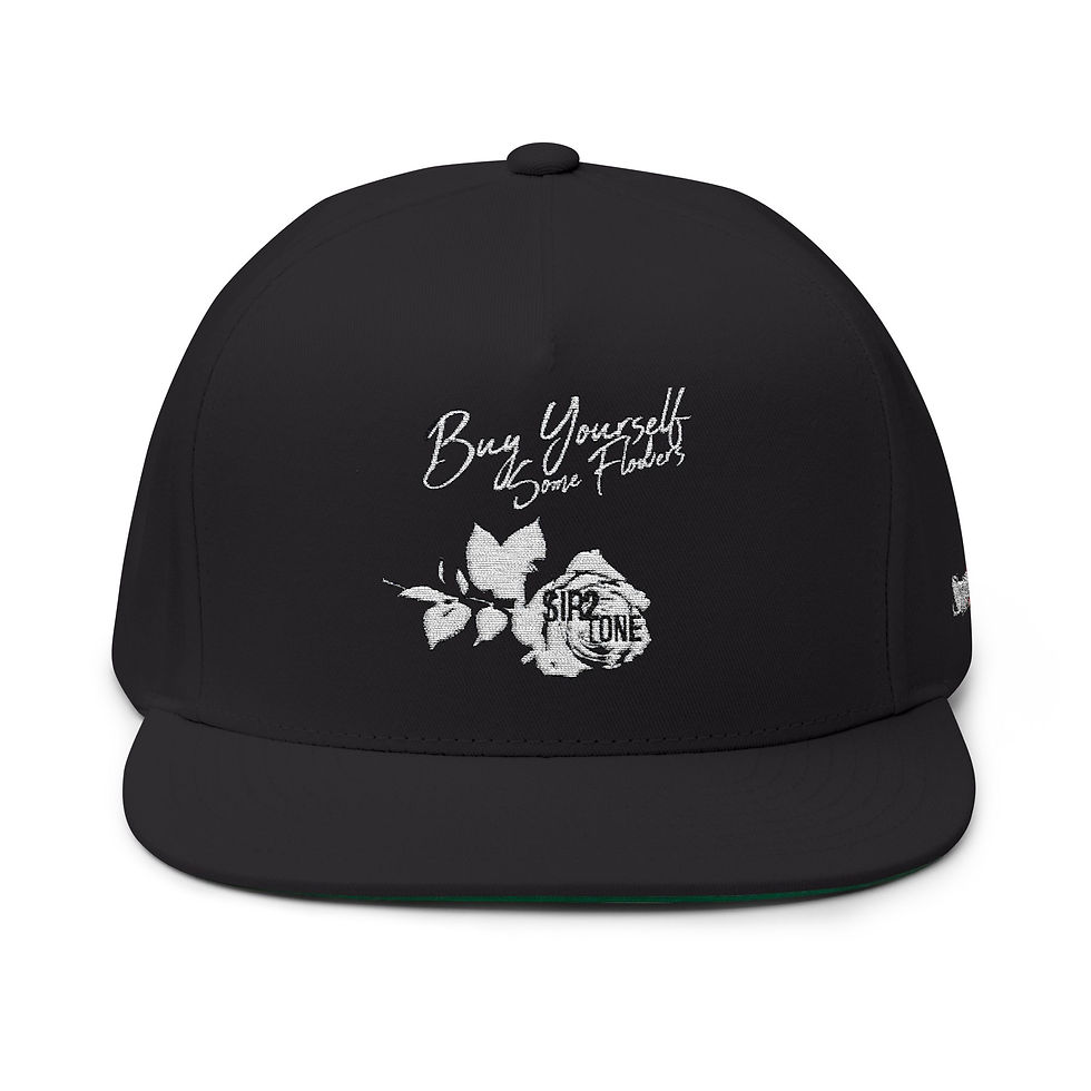 Thumbnail:  Sir2Tone Flat Bill Cap - Wear Your Words, Embroidered Hat 