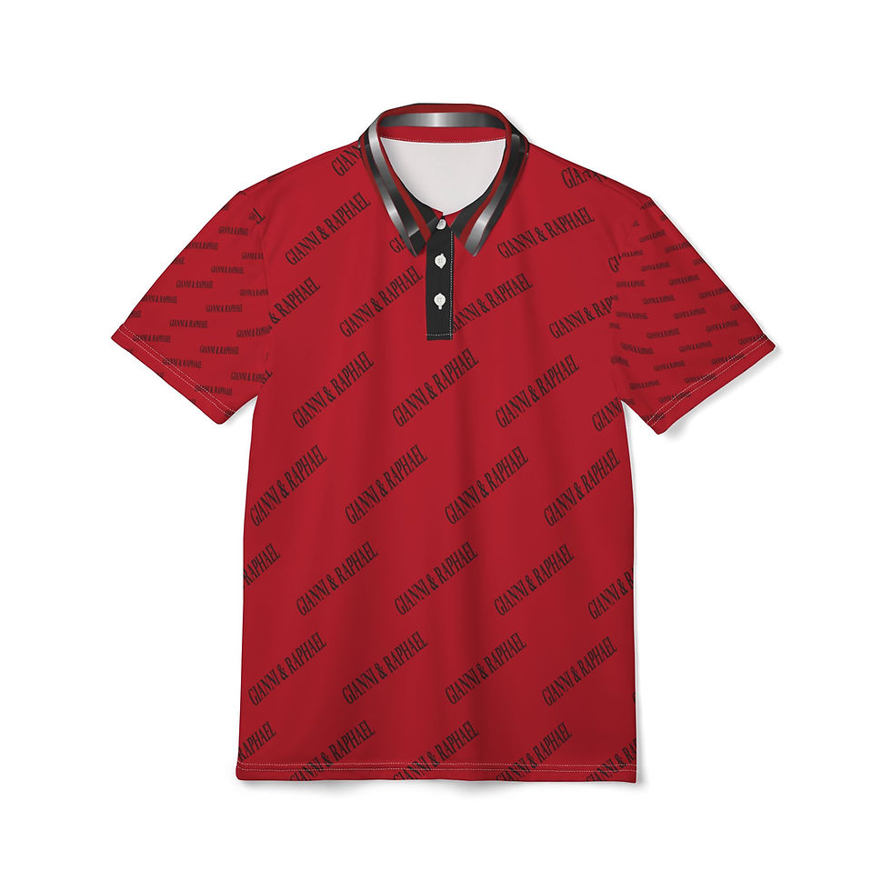  G&R Polo(004 Red Blk) Shirt, Trendy Casual Wear, Gift for Him or Her, 