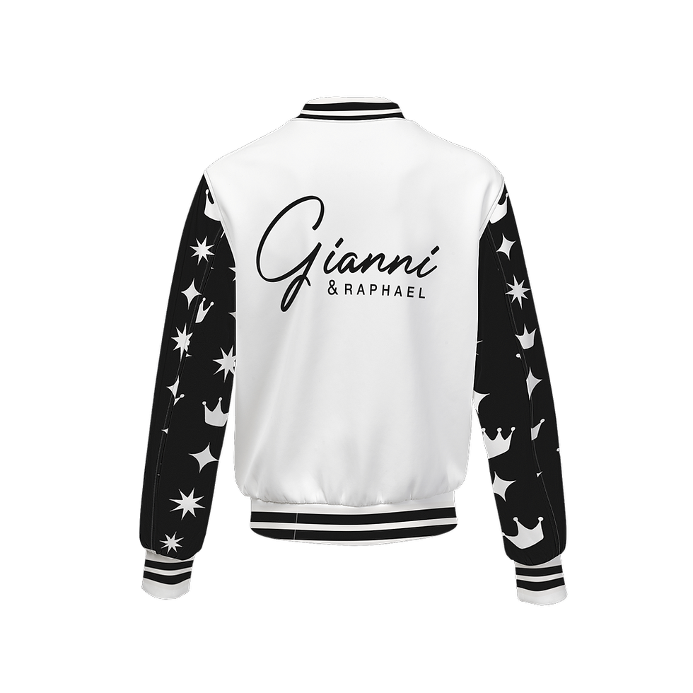 Thumbnail: G&R (100Blk/Wht) Men's Double Layered Bomber Sports Jacket-Techno Scuba Knit