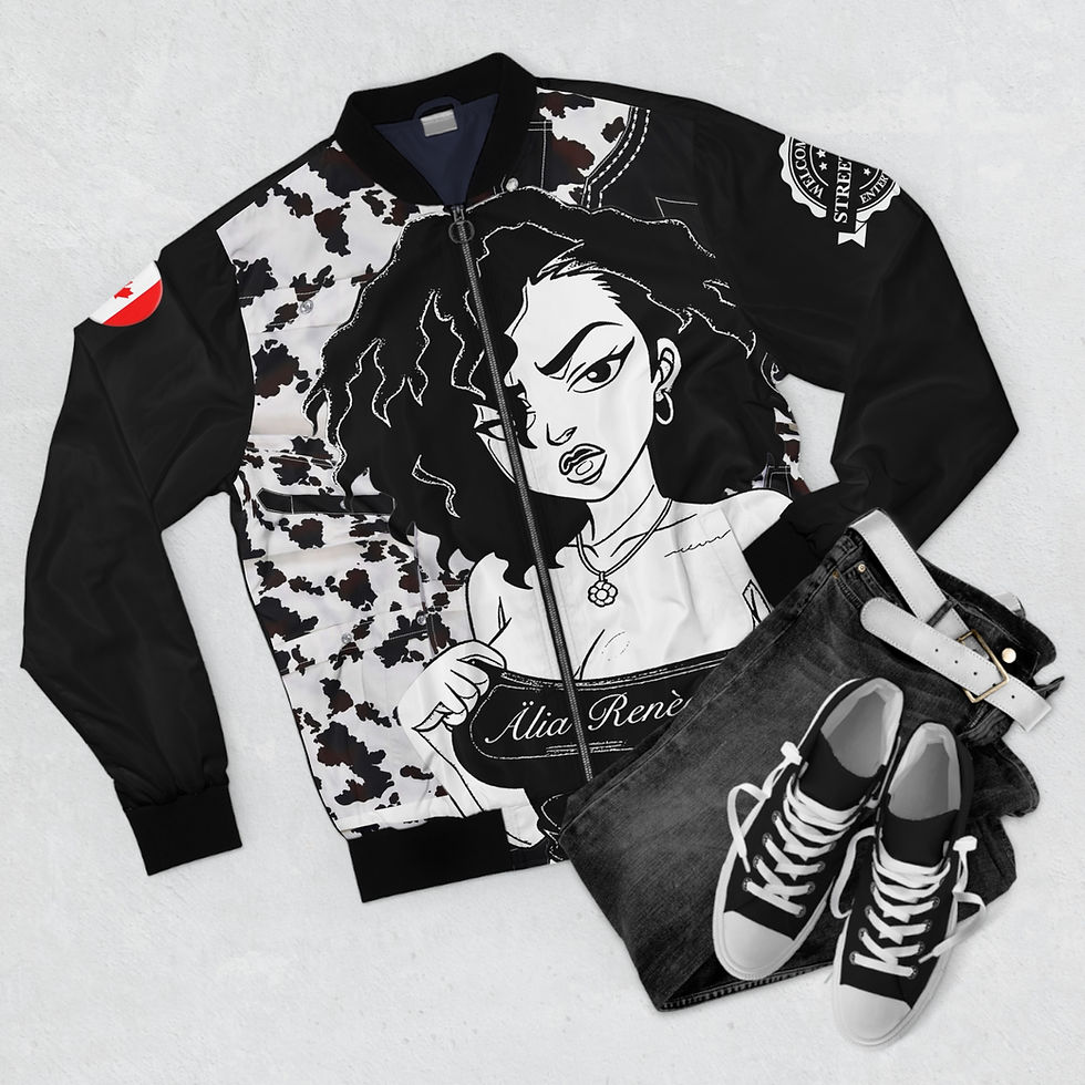 Thumbnail: Alia Renee Men's Bomber Jacket with Graphic Art