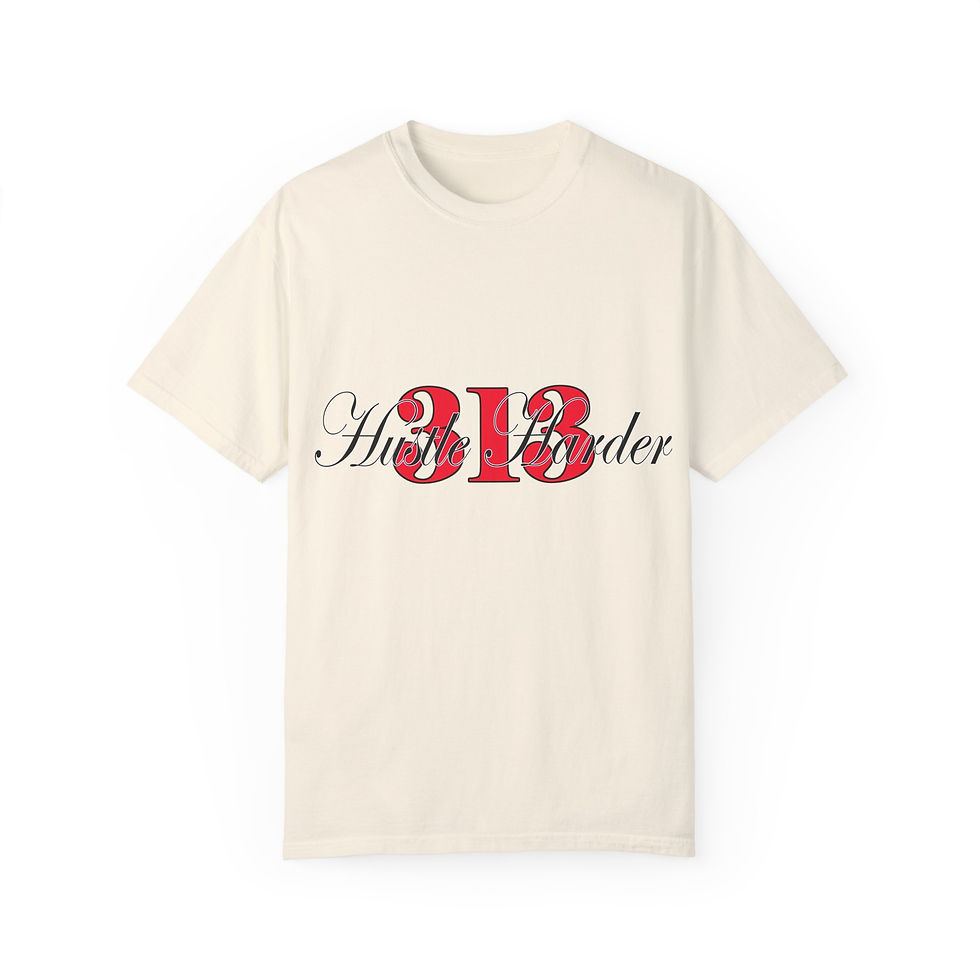 Thumbnail: 313(Hustle Harder)Unisex Garment-Dyed T-shirt