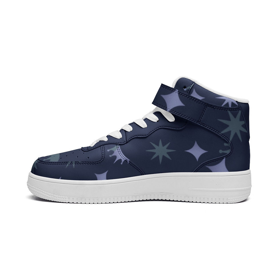 Thumbnail: Gianni & Raphae(Crown-2T blue)Unisex high Top Leather Sneakers