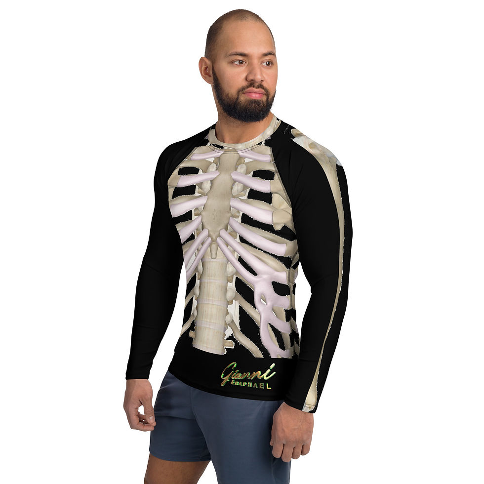 Thumbnail: G&R (skeleton bones Blk)Men's Rash Guard 