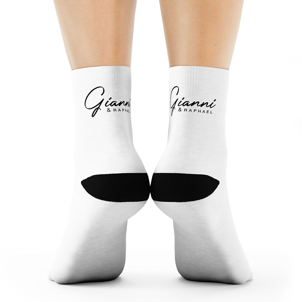 Thumbnail: G&R Stylish Black and White Crew Socks for Everyday Comfort