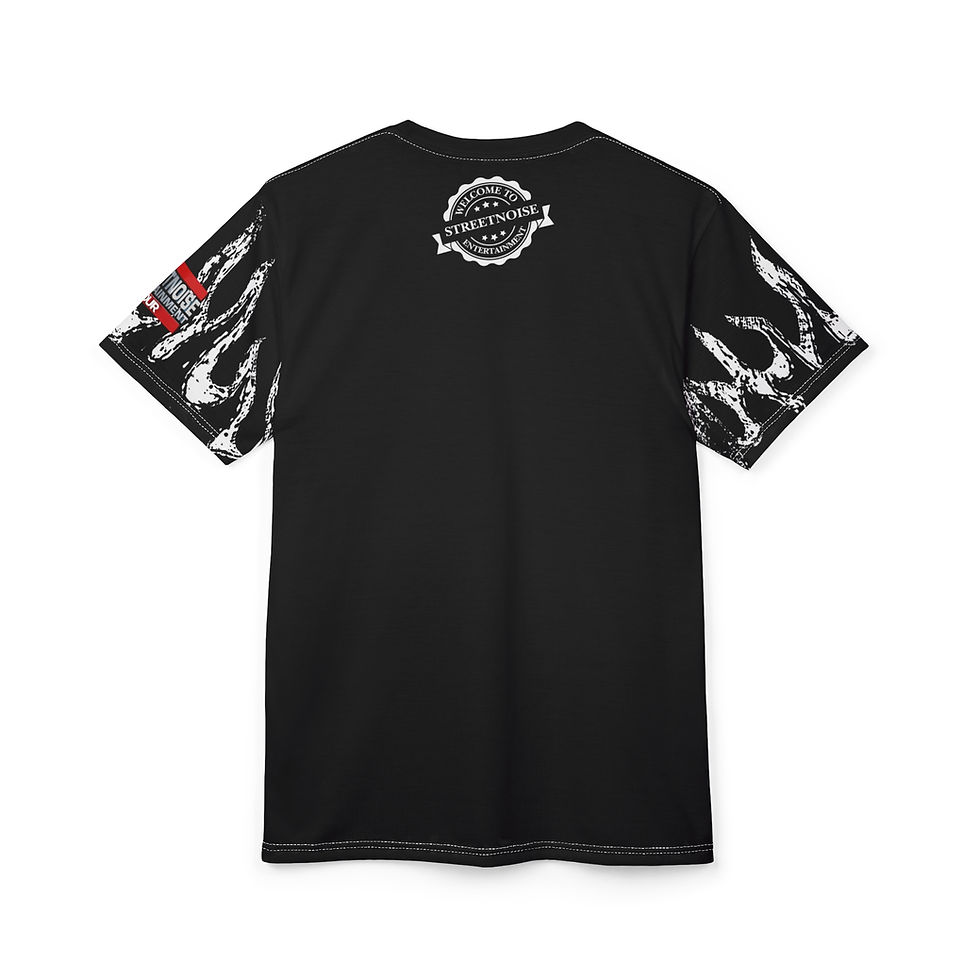 Thumbnail:   Streetnoise (NY-Flame B/W) Unisex Cut & Sew Tee - Bold Graphic T-Shirt 