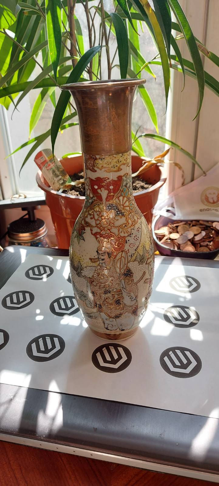 Thumbnail: SAMURAI WARRIOR VASE. Japan. Repaired