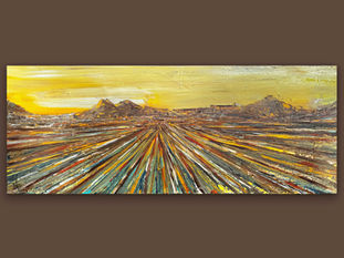 Deserto colorato in prospettiva. Quadro di Pummart, acrilico su tela, Carpe Diem.