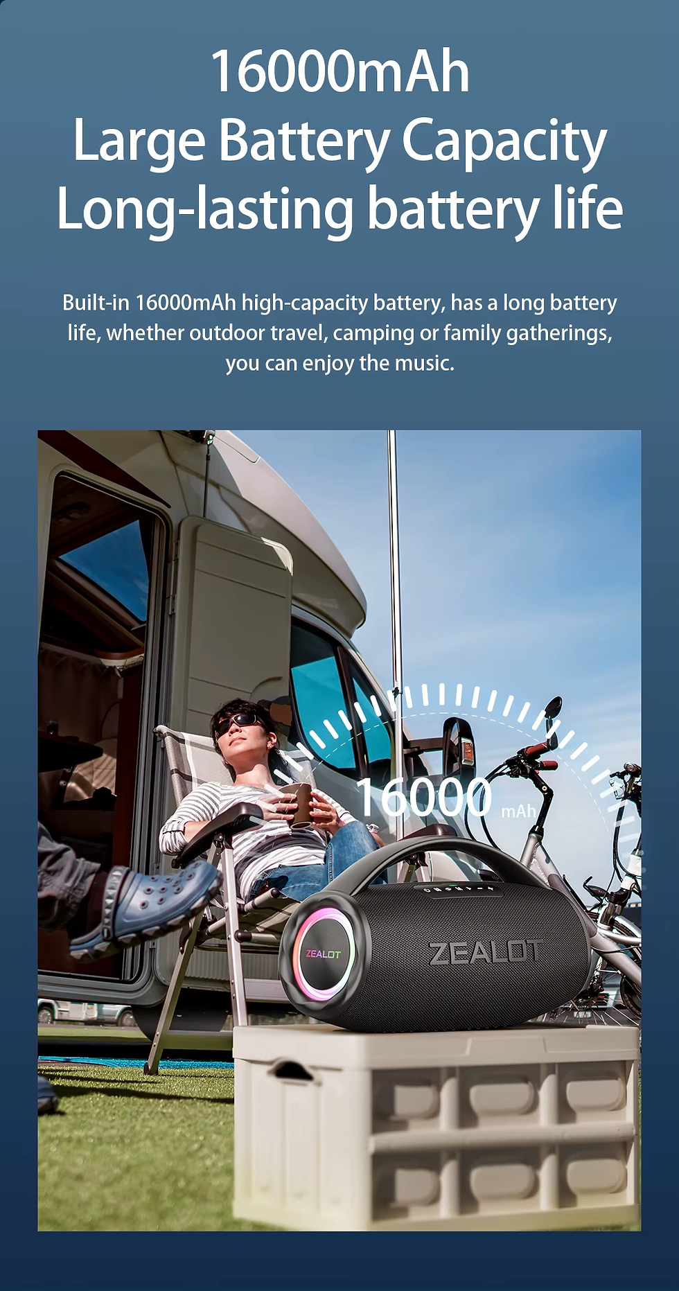 Thumbnail: ZEALOT S97 80W Wireless speaker, Outdoor Portable Subwoofer Speaker 16000mAh