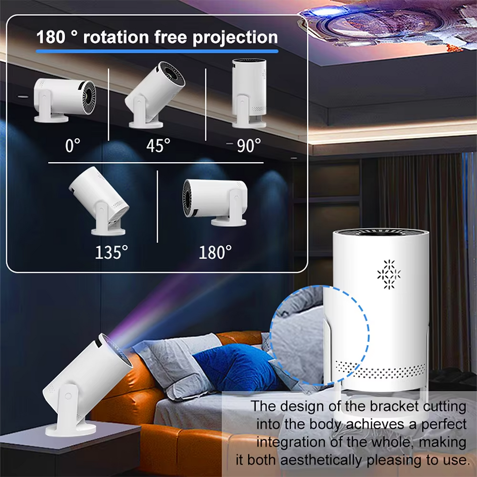 Thumbnail: Portable HD Projector Mini Wireless Smart Phone Projector WiFi6 180°Flexible LED