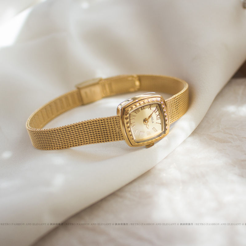 Thumbnail: 24K gold brass not fade new design fashion retro women's watch Japanese luxury s