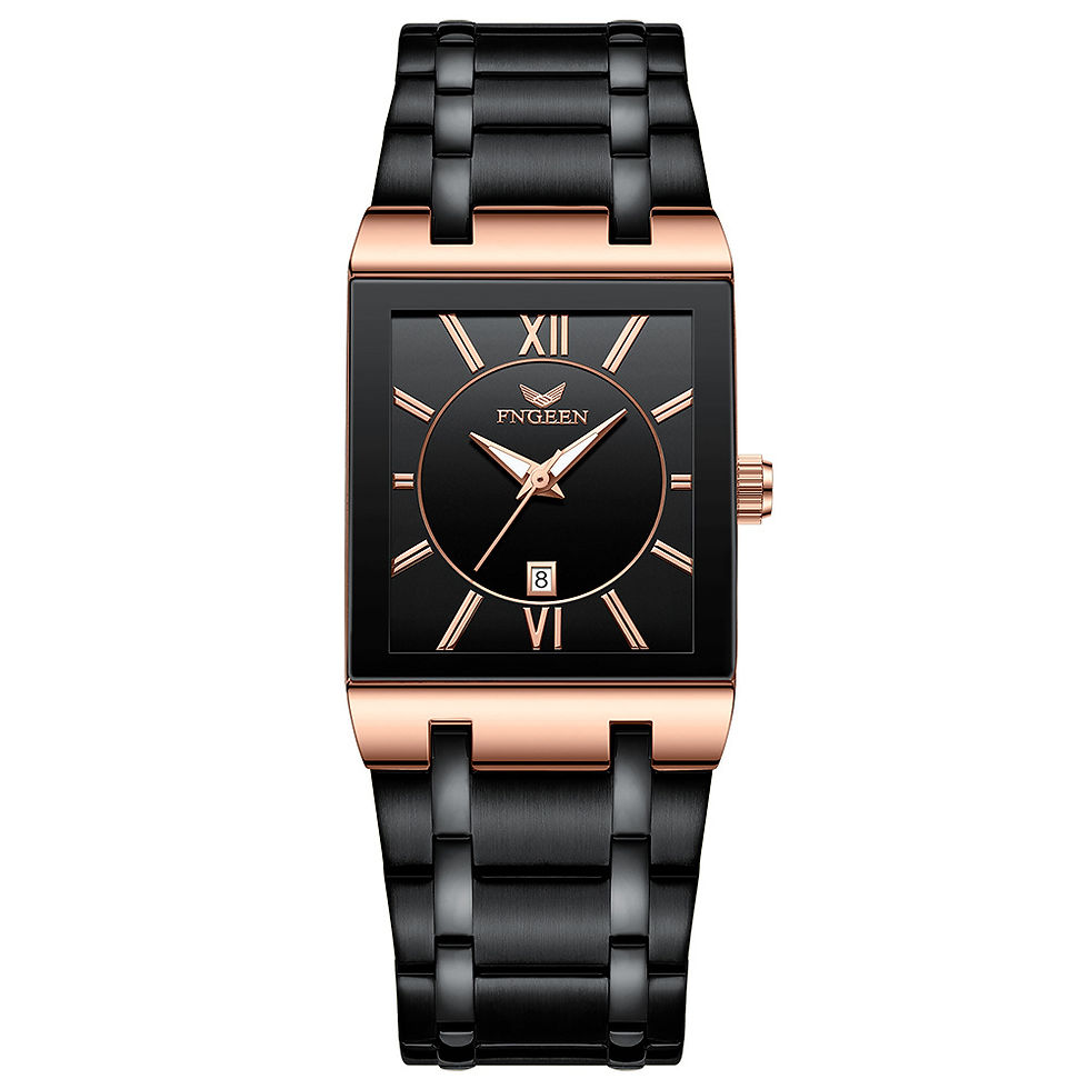 Thumbnail: Fngeen Golden Quartz Men's Watch Luxury Steel Bracelet Waterproof