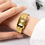 Thumbnail: Luxury  Quartz Wristwatch Unisex Golden nd Stainless Steel Bracelet Shock Resist