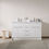 Thumbnail: Lotus 60" White Double Sink Vanity with Drains and Faucets in Chrome
