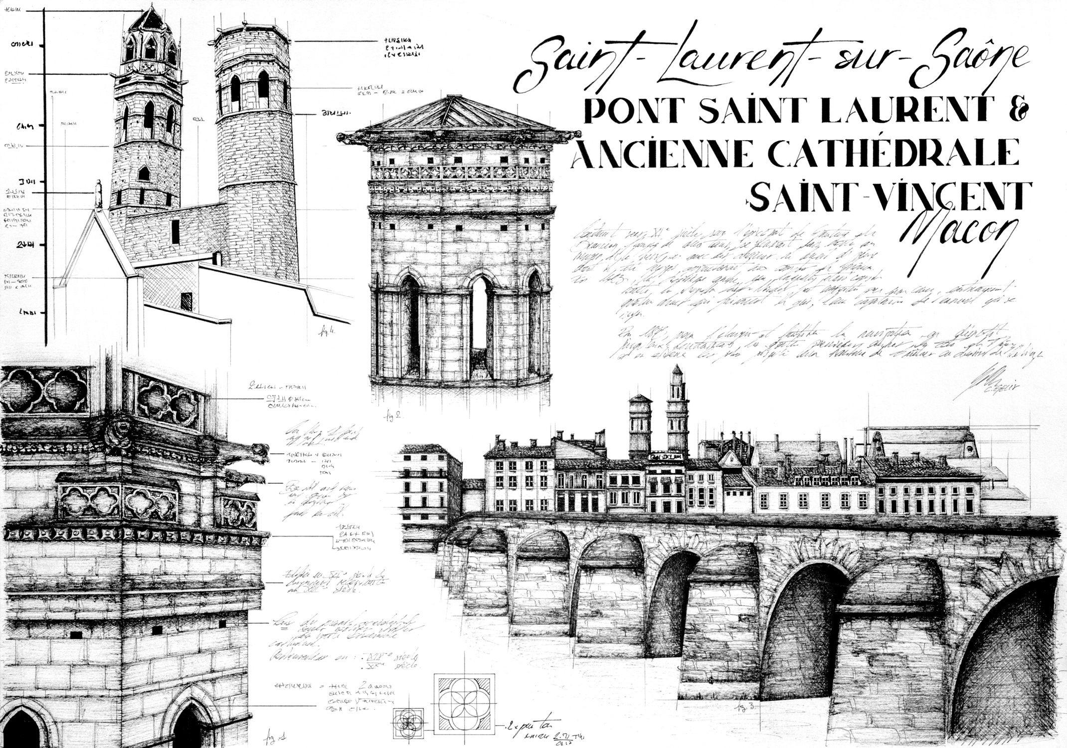Saint-Laurent-sur-Saône : Pont & Cathédrale