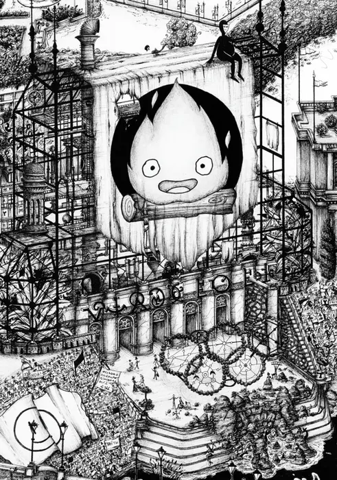 Focus sur une partie du dessin Révélation