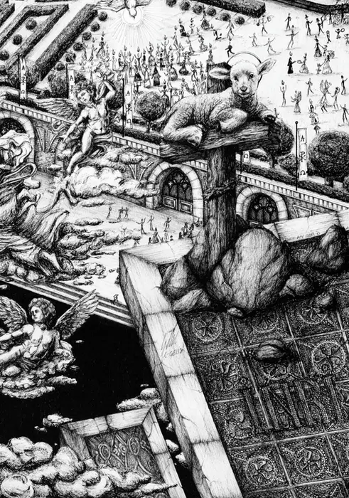 Focus sur une partie du dessin Révélation