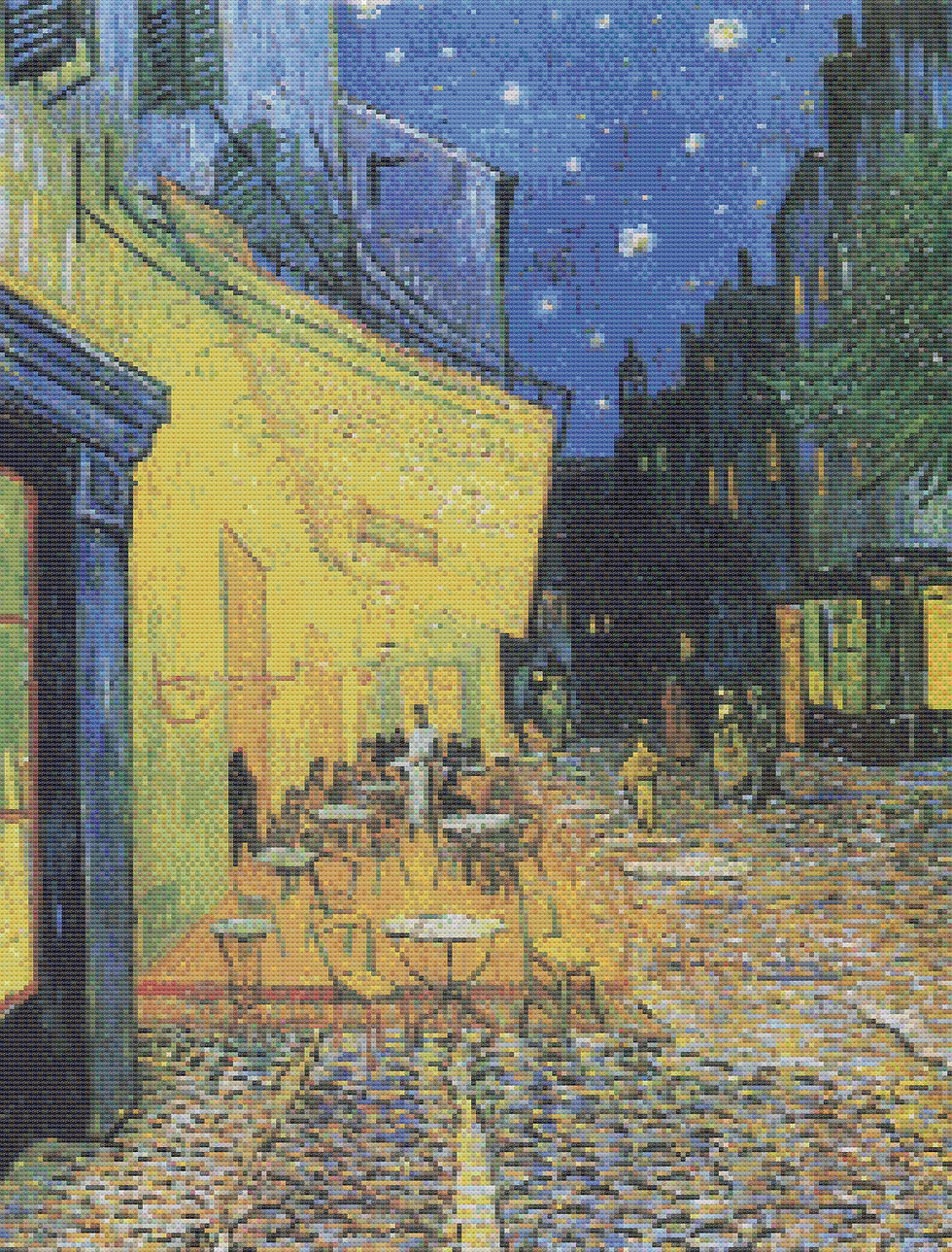 Thumbnail: Café Terrace at Night by Vincent van Gogh Cross Stitch Pattern