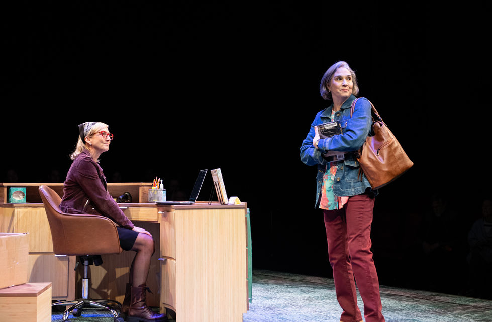 1. Kate Eastwood Norris (The Librarian) and Holly Twyford (The Mother) in BAD BOOKS at Rou