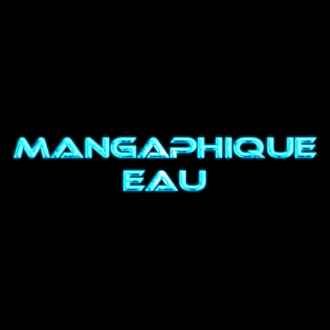 Logo lettré Mangaphique avec une texture d'eau.
