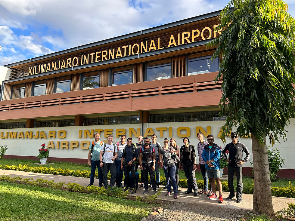Friends meeting up in Kilimanjaro Airport