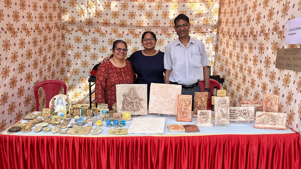 Display cum sale of eco products crafted from the Bible Diary Collection (Right) and products