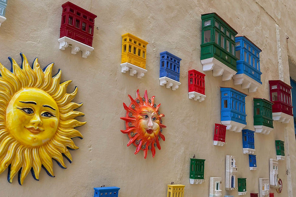 colourful wall art in gozo