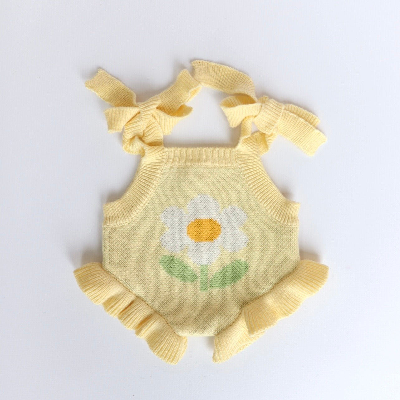 Combinaison Poupée — Tricot Marguerite Jaune Bouton d'Or