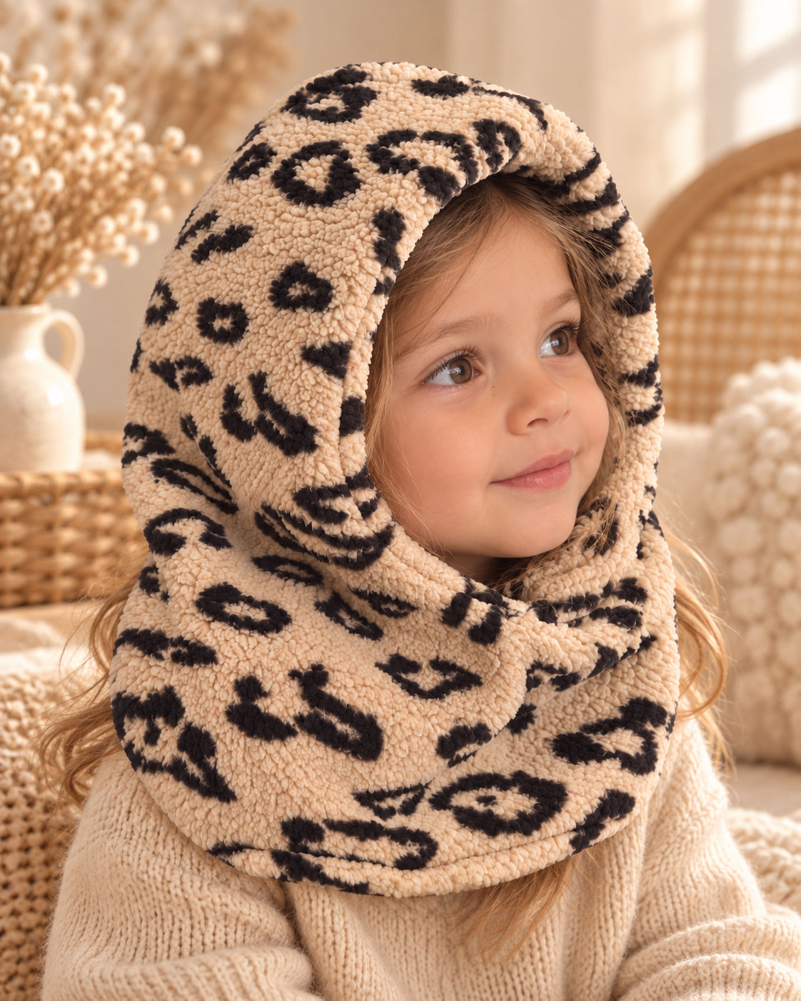 Cagoule Enfant Sherpa - Léopard