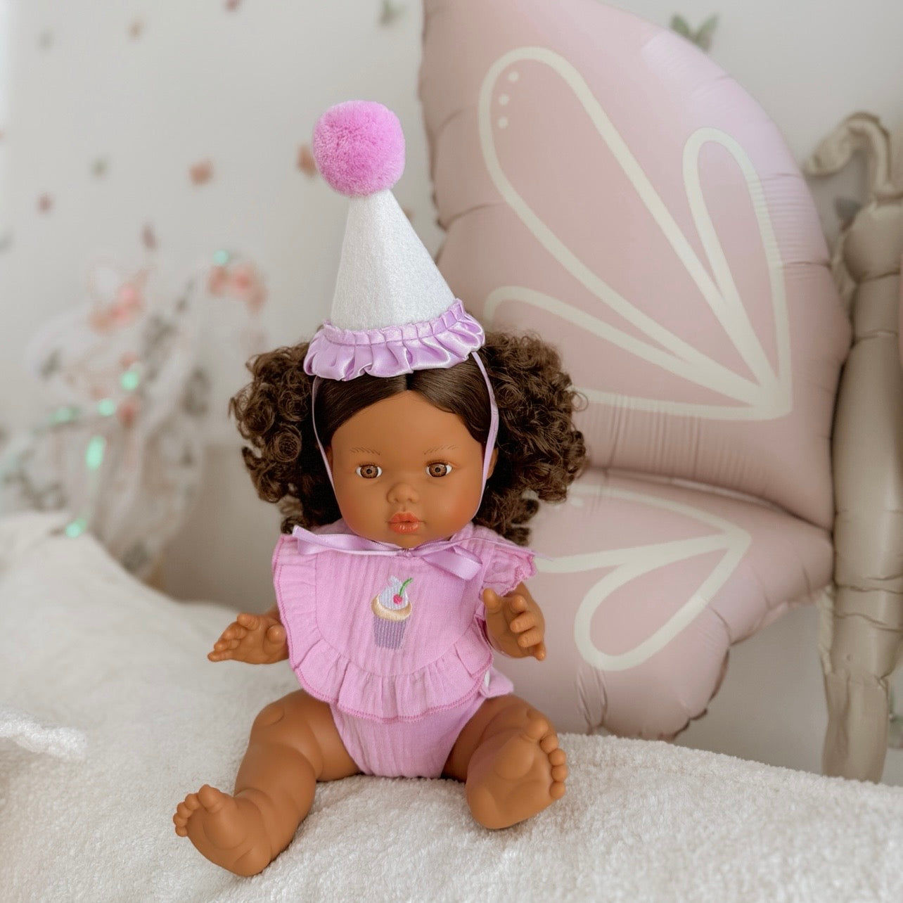 Ensemble Poupée — Anniversaire Cupcake Lilas