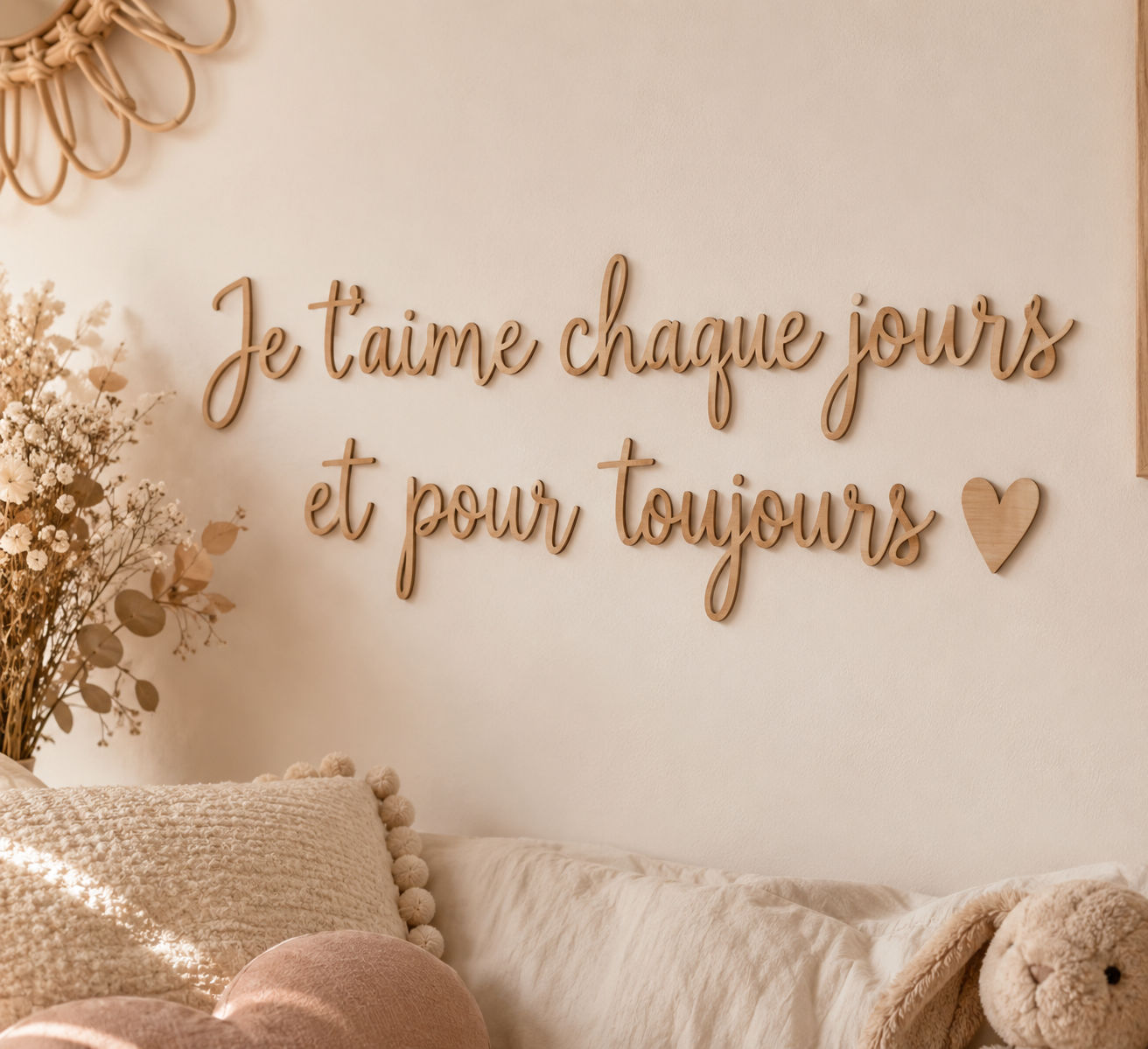 Phrase murale - bois