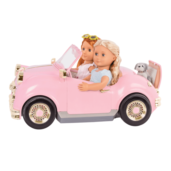 Véhicule Our Generation - Cabriolet Rétro en Rose
