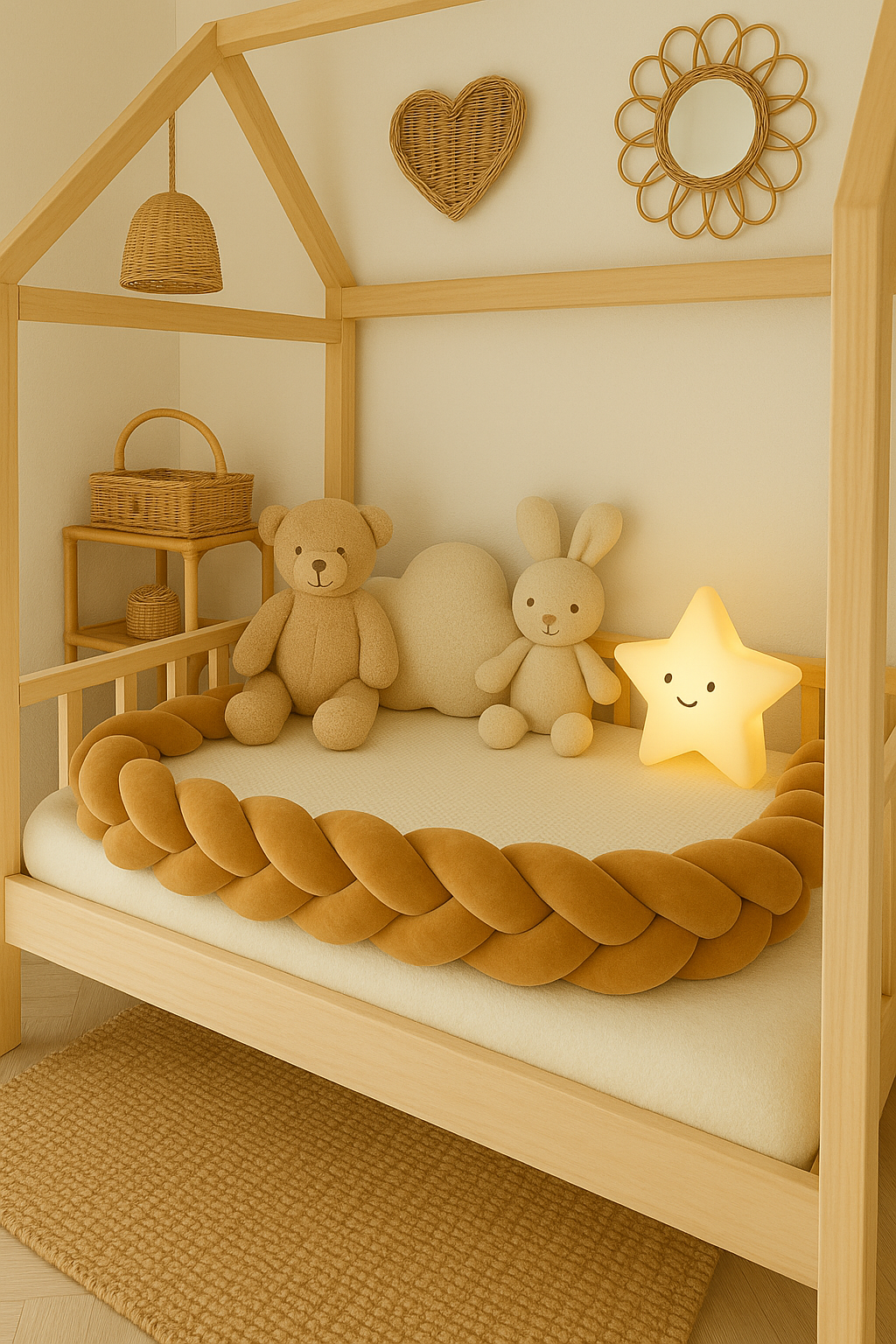 Tresse de lit - velours Moutarde