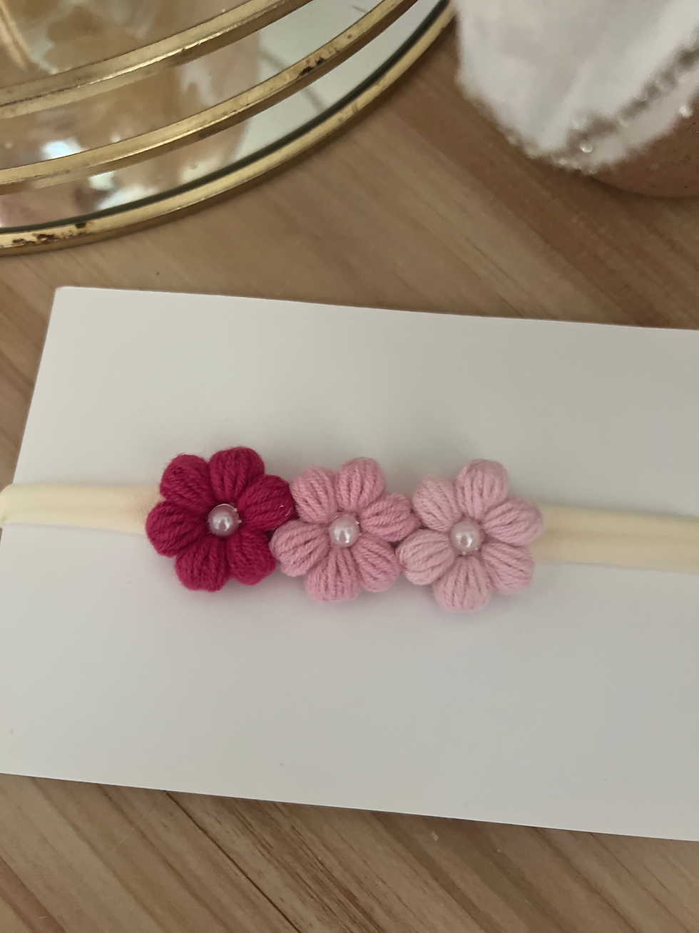 Thumbnail: Bandeau nylon - Daisy tricolores rose 