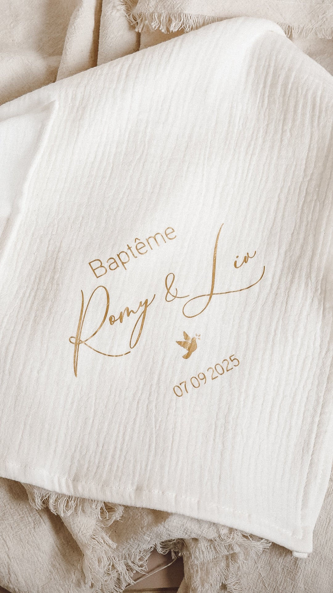 Lange ivoire personnalisé - Baptême