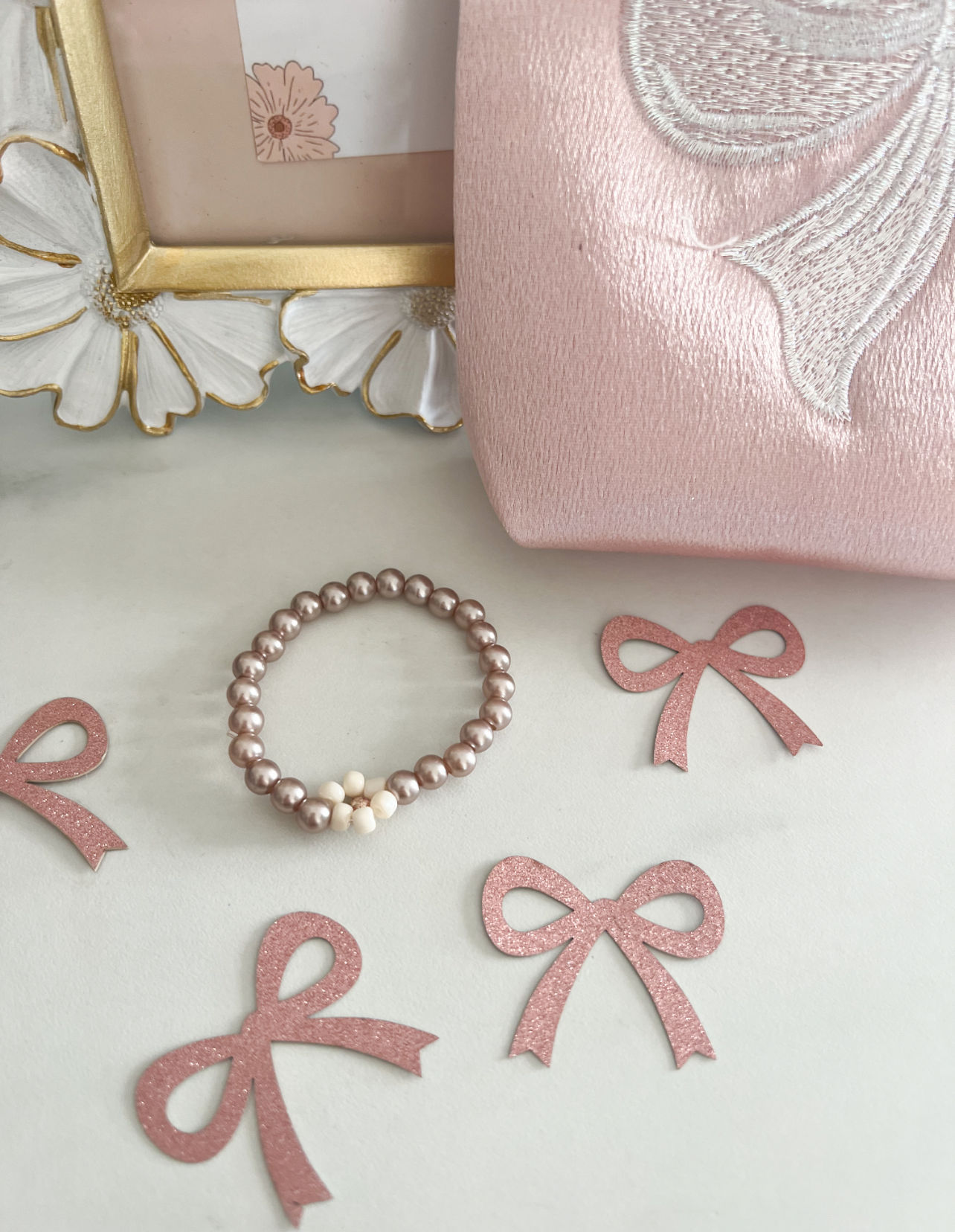 Bracelet - 1 fleur irisé taupe