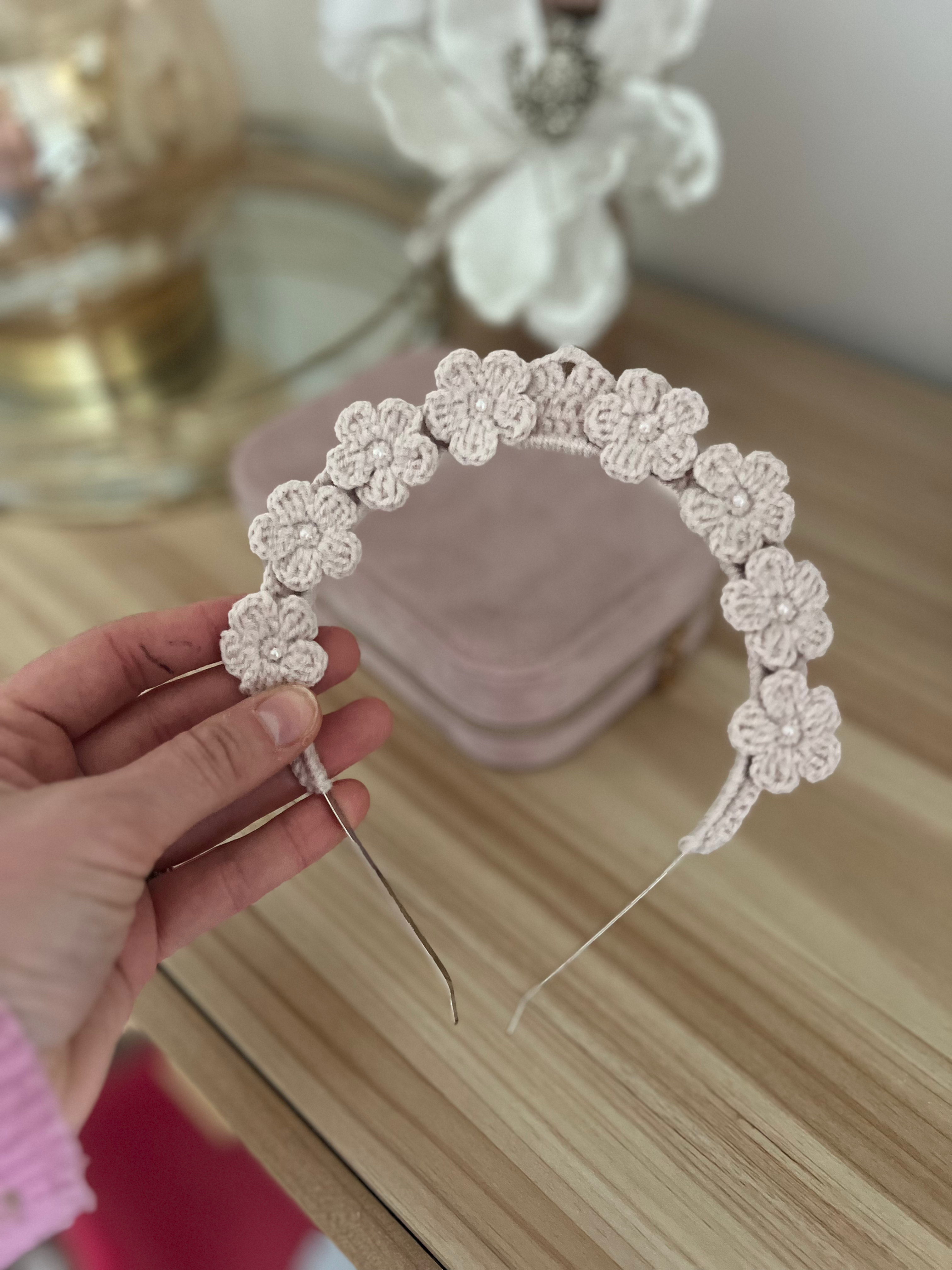 Serre tête - diademe Daisy rose