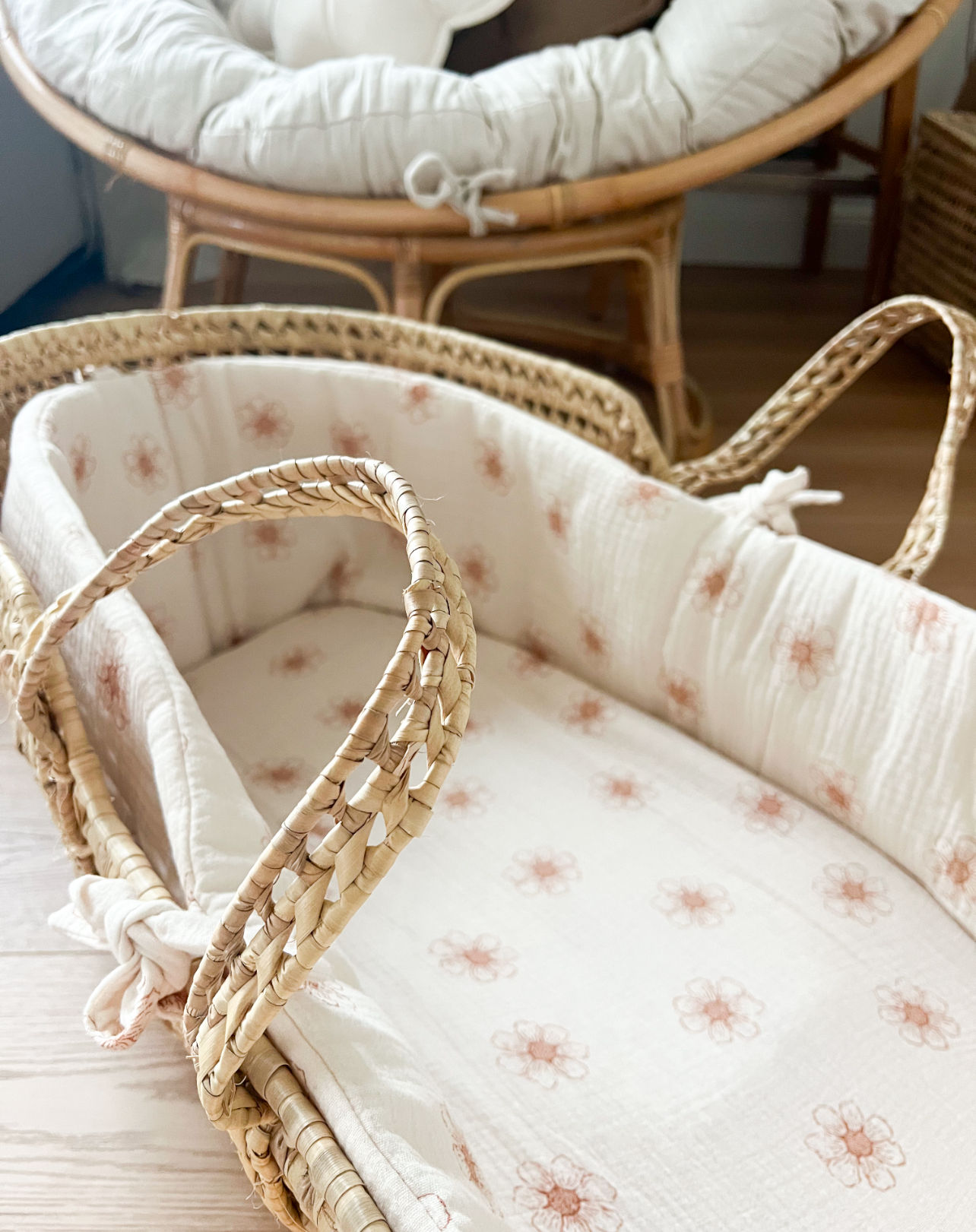 Tour de couffin  et housse assortie - Tissu au choix ✨