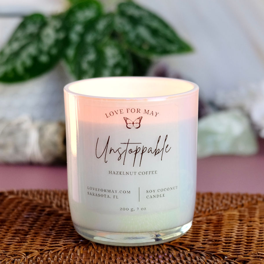 Iridescent manifestation candle handmade